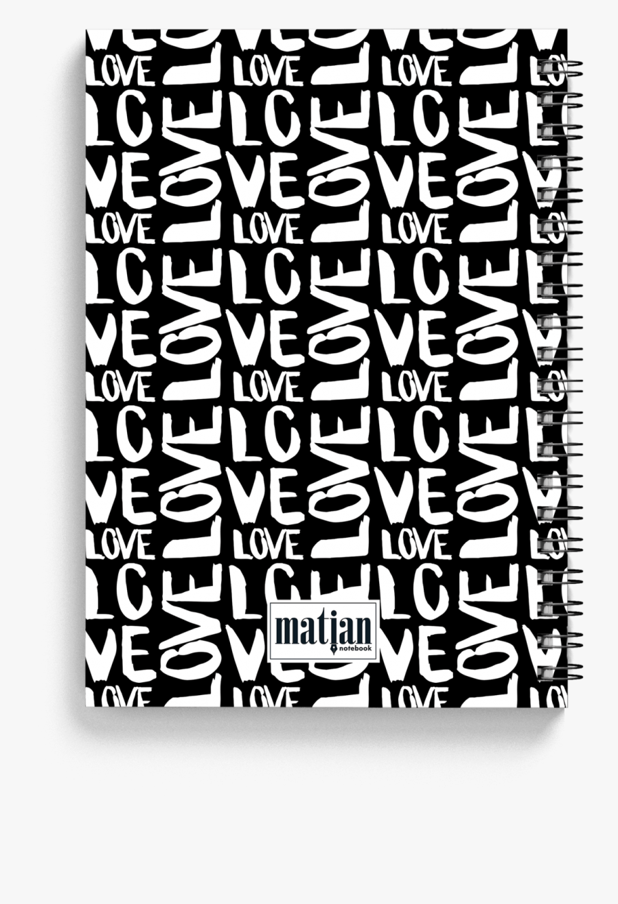 Black Hearts Design Spiral Notebook Back - Calligraphy, Transparent Clipart