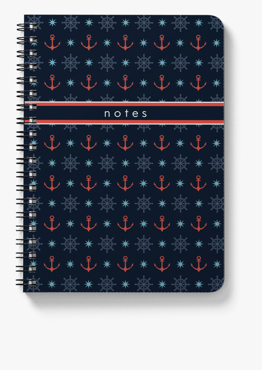 Anchor Pattern Spiral Notebook - Stole, Transparent Clipart