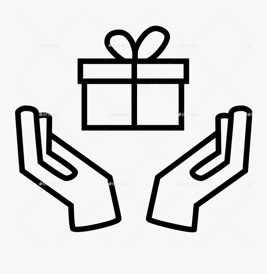 Black And White Gift Clipart - Transparent Gift Box Icon, Transparent Clipart