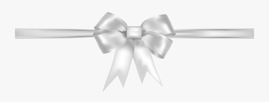 Transparent Bow Clipart Black And White - White Gift Ribbon Png, Transparent Clipart