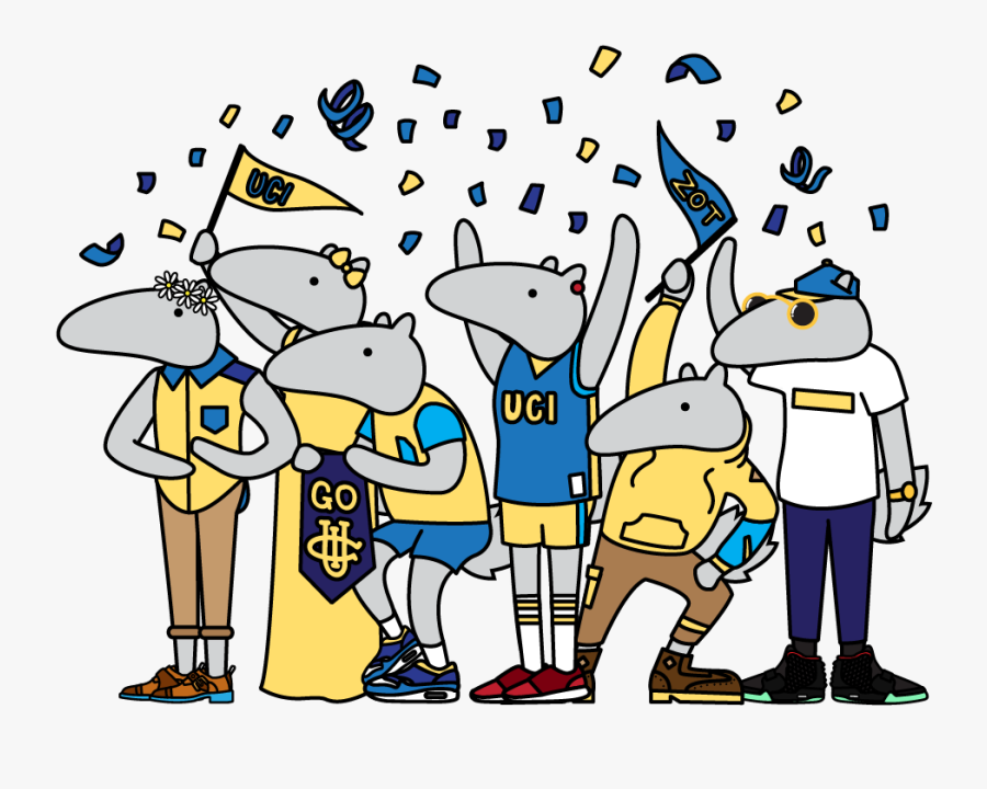 Cheering Anteaters - Cartoon, Transparent Clipart