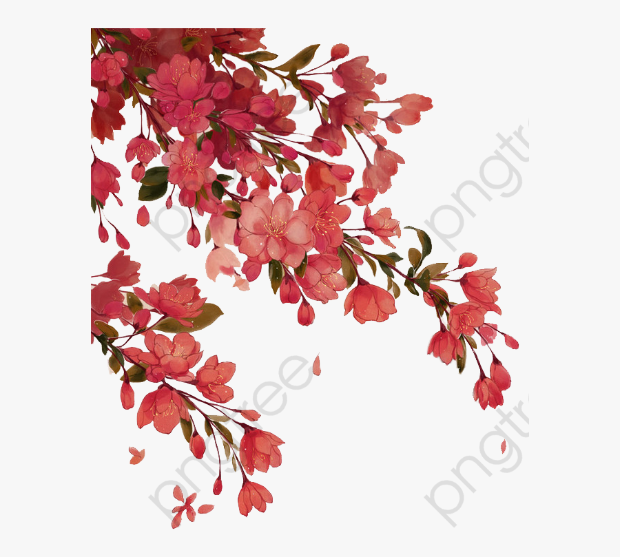 Transparent Tree Branches Clipart - Tree Branches With Flowers Png, Transparent Clipart
