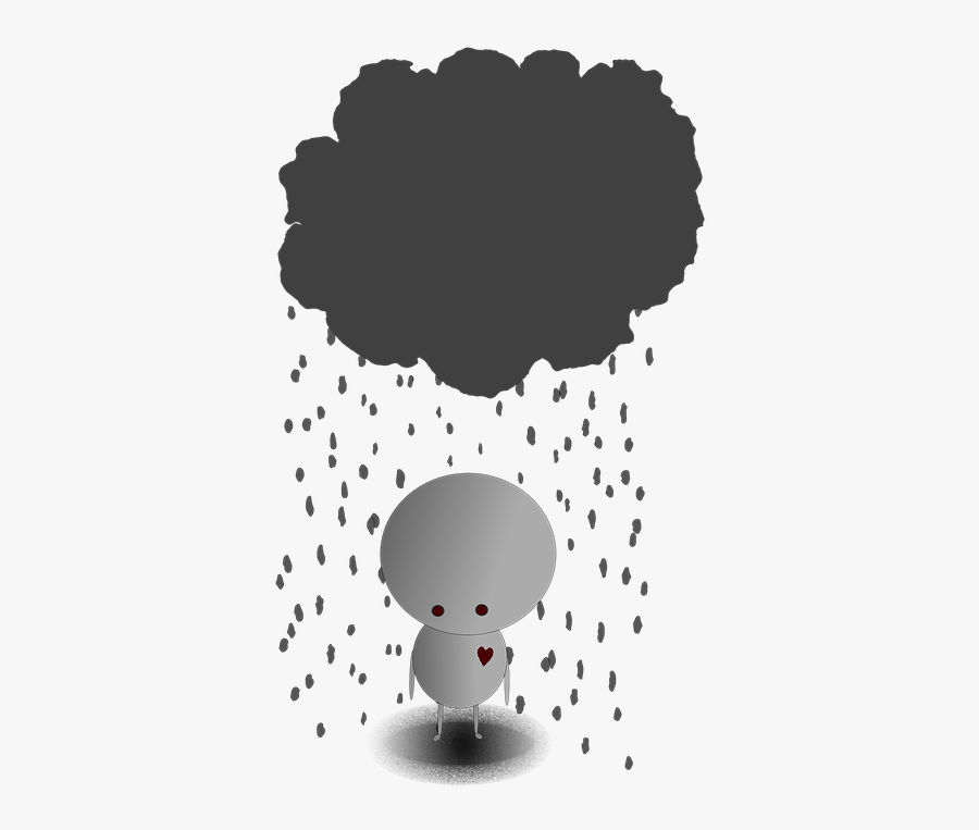 Sad, Rain, Lonely, Alone, Abandoned, Depression - Illustration, Transparent Clipart