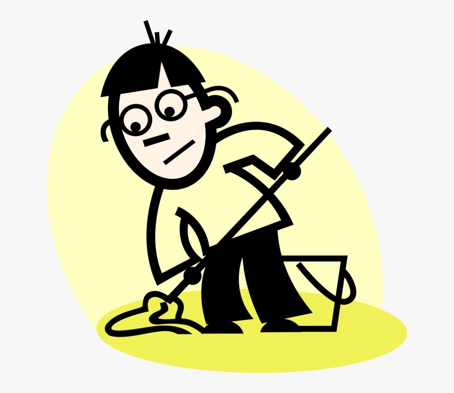 Vector Illustration Of School Janitor Custodian With - Person In Deep Thought, Transparent Clipart