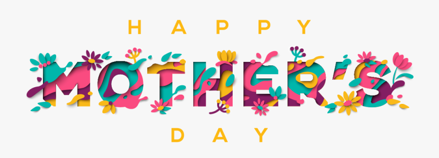 Colorful Happy Mothers Day, Transparent Clipart