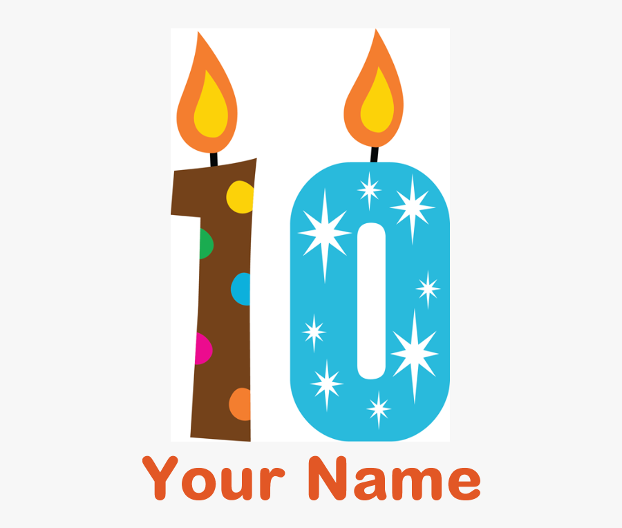 10th Birthday Clip Art 101 Clip Art Male 18th Birthday - 10th Birthday Candle Png, Transparent Clipart