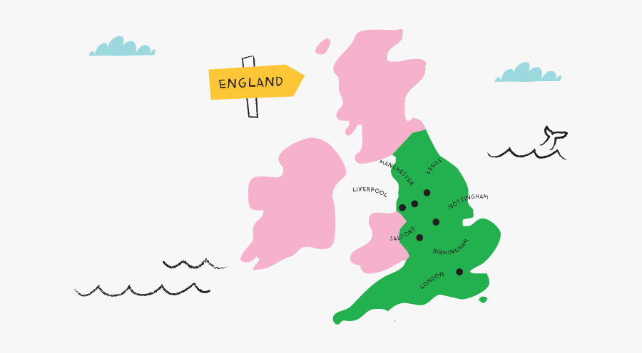 England - England Map For Children, Transparent Clipart