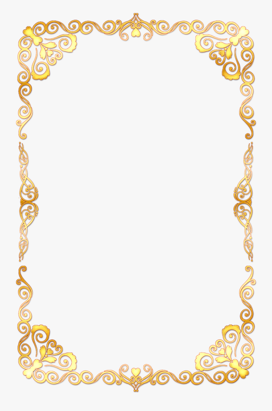 Frame Gold Decor Free Picture - Transparent Background Gold Borders, Transparent Clipart