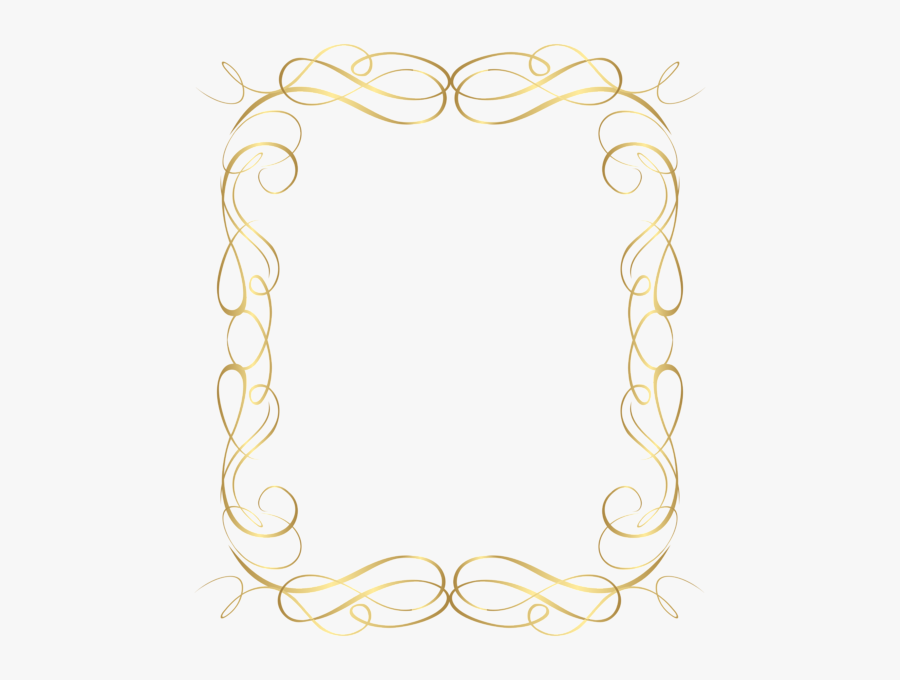 #pretty #lines #square #gold #golden #frame #border - Pretty Picture Frame Border, Transparent Clipart