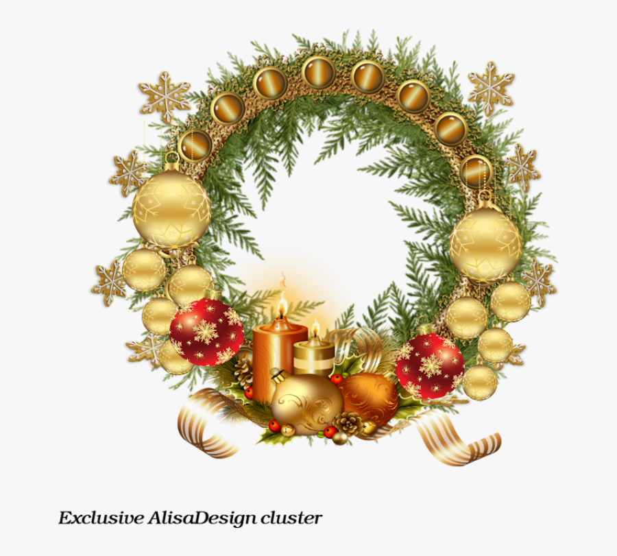 Transparent Christmas Wreath - Wreath, Transparent Clipart