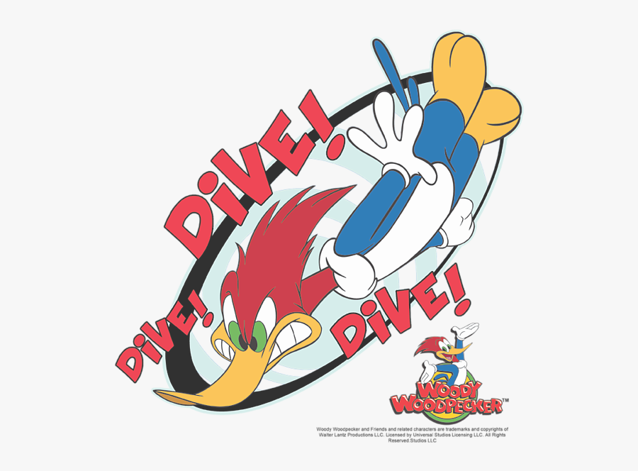 Woody Woodpecker Dive T Shirt, Transparent Clipart