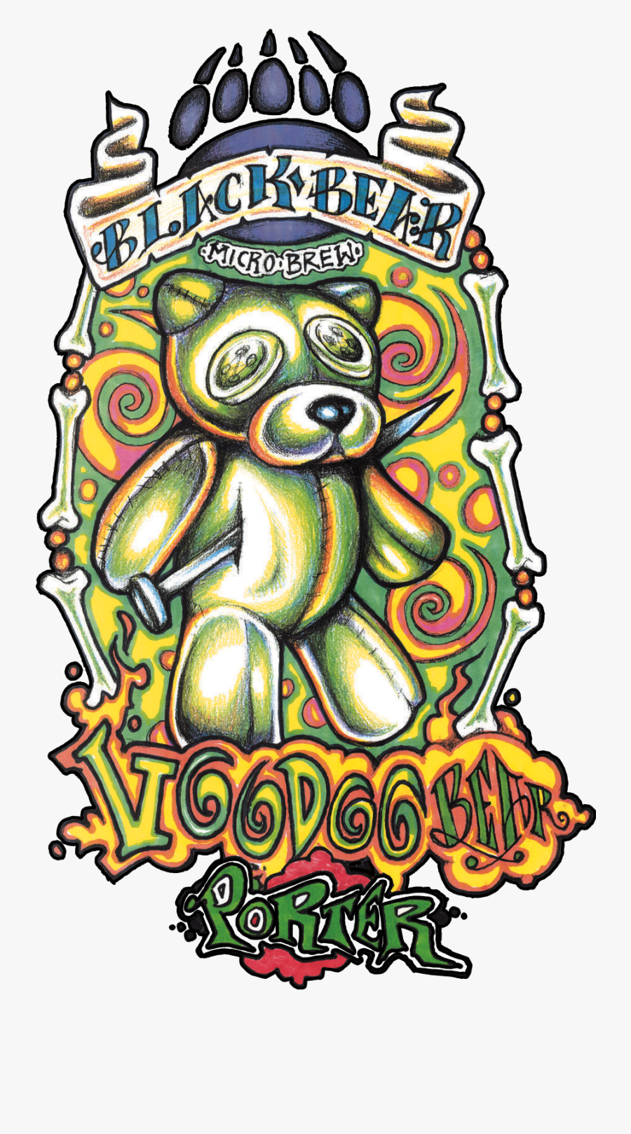 Black Bear Voodoo Bear Porter - Black Bear Brewery, Transparent Clipart