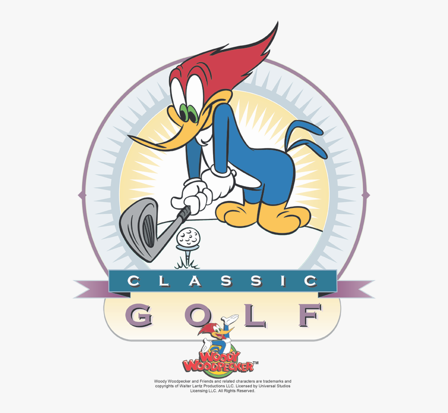 Woody Woodpecker Playing Golf, Transparent Clipart