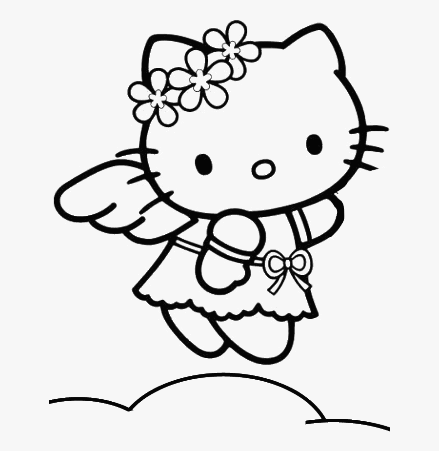 Free Cat Angel Cliparts, Download Free Clip Art, Free - Coloring Page Of Cartoon Characters, Transparent Clipart