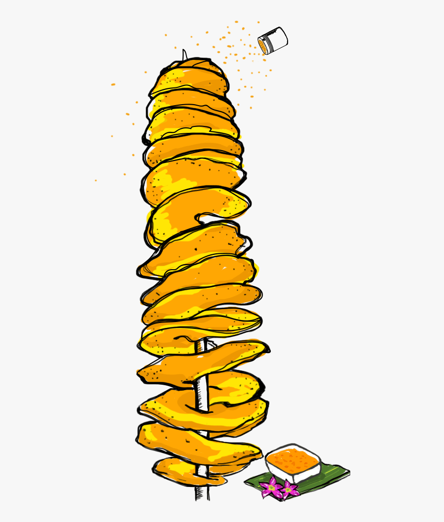 Satay - Potato Twister Clipart Transparent, Transparent Clipart