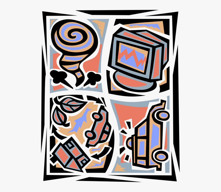 Vector Illustration Of Violently Rotating Twister Tornado, Transparent Clipart