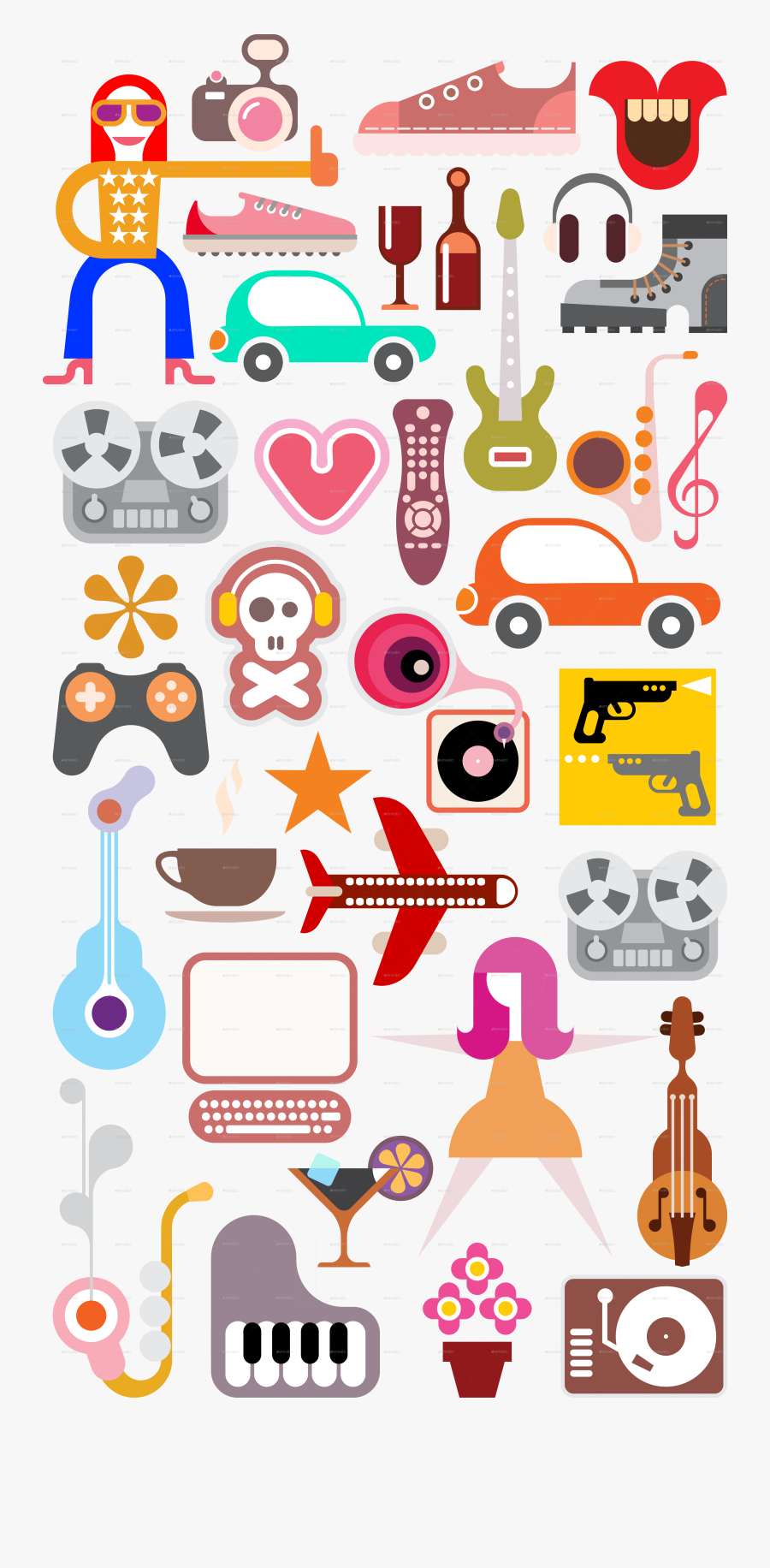 Collage On Hobby, Transparent Clipart