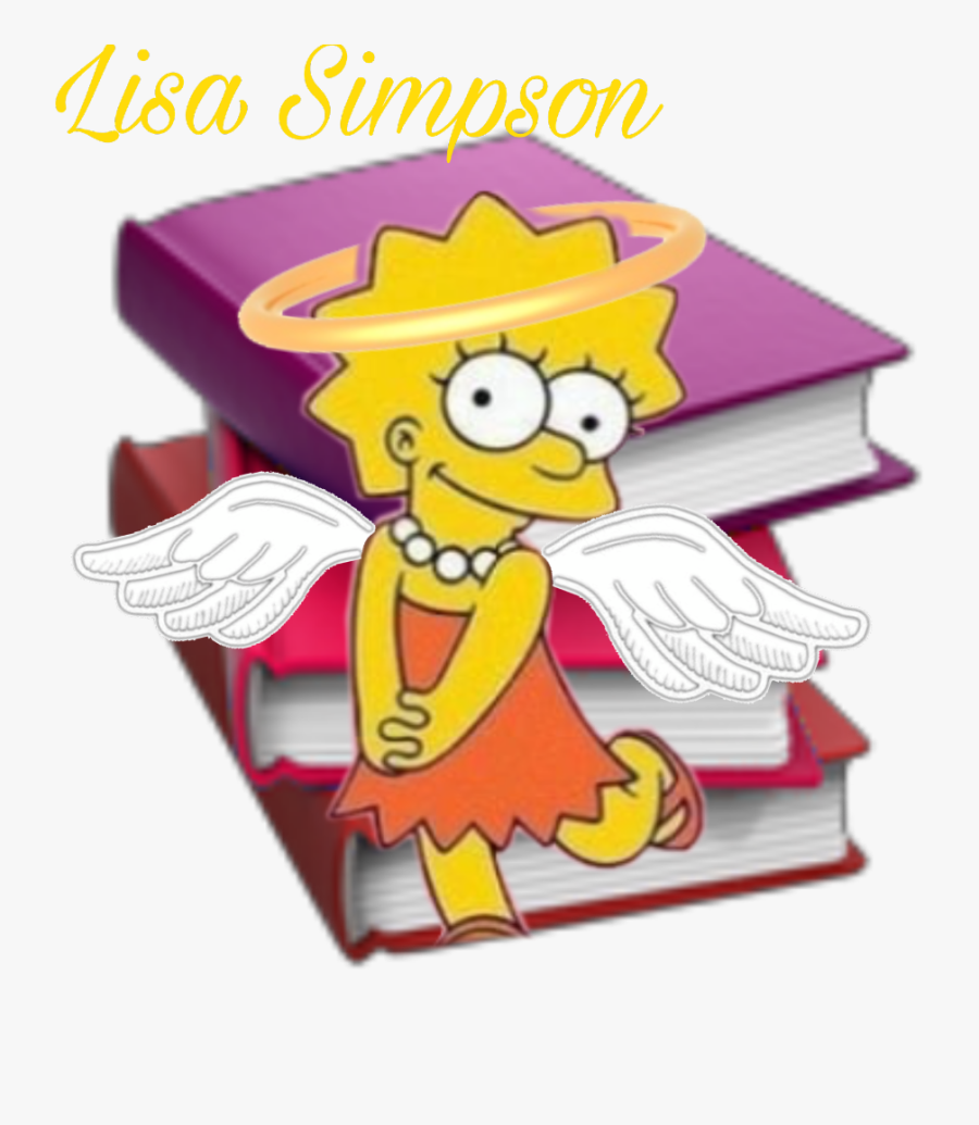 #lisasimpson #intelligent #livre #angel #simpsons - Iphone Emoji Books, Transparent Clipart