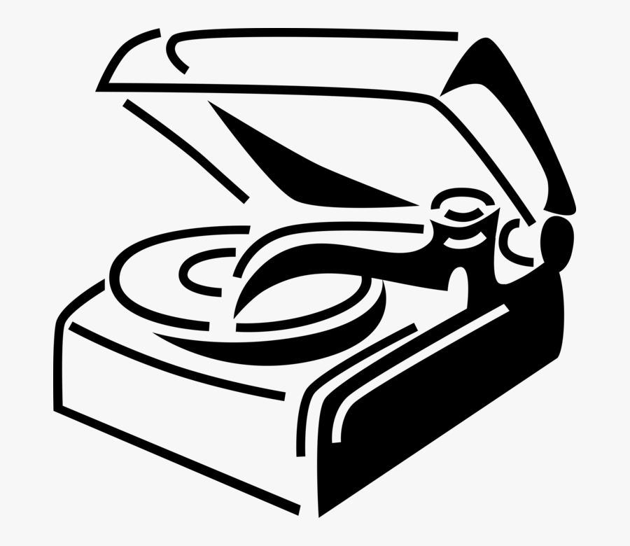 Clip Art Record Player Vector, Transparent Clipart