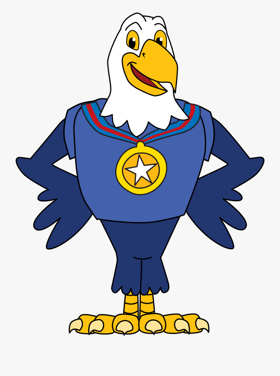 Eagle With Medal - Cartoon, Transparent Clipart