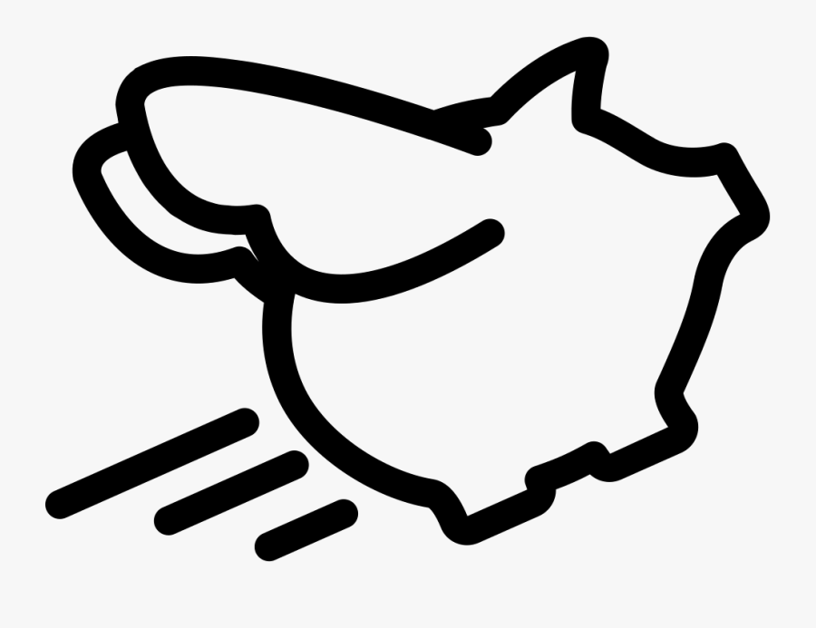 Flying Pig Outline - Flying Pig Icon, Transparent Clipart