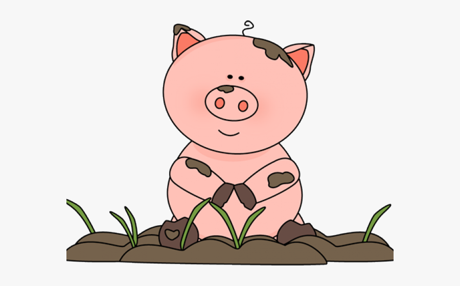 Pig In Mud Clipart - Clean And Dirty Clipart, Transparent Clipart