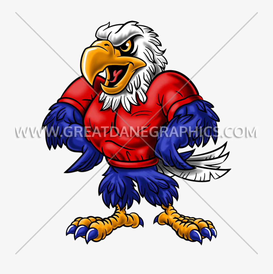 Mascot Drawing Eagle - Cartoon Eagle Mascot, Transparent Clipart