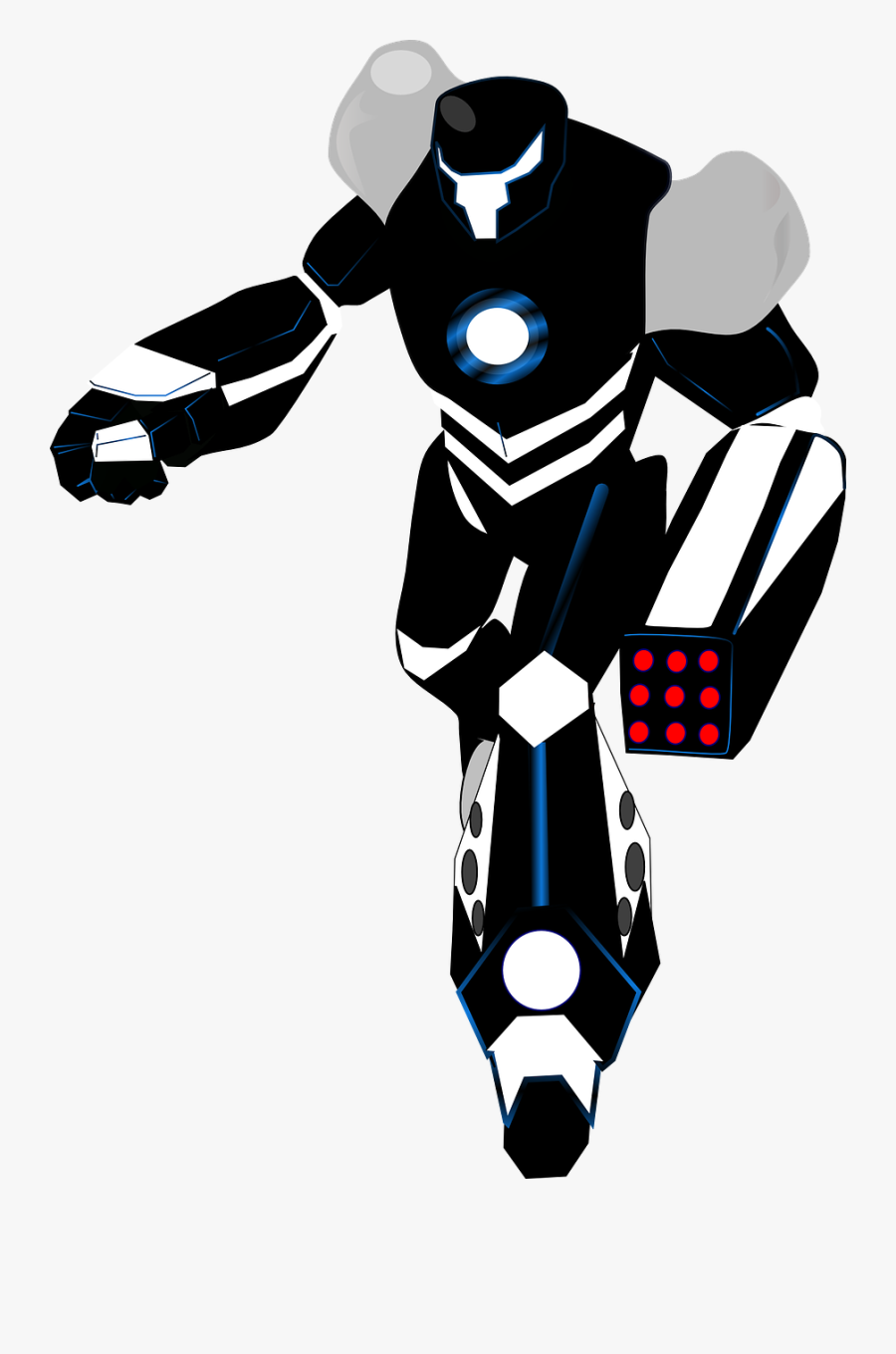 Robot Black White Free Picture - Black And White Robot Png, Transparent Clipart