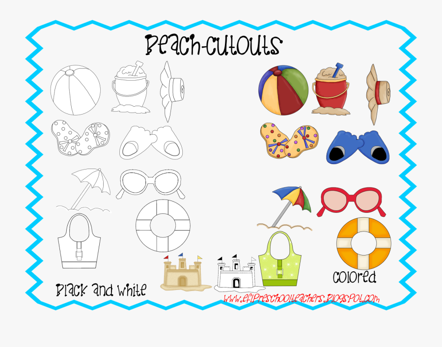 Preschool Beach Items Clip Art, Transparent Clipart