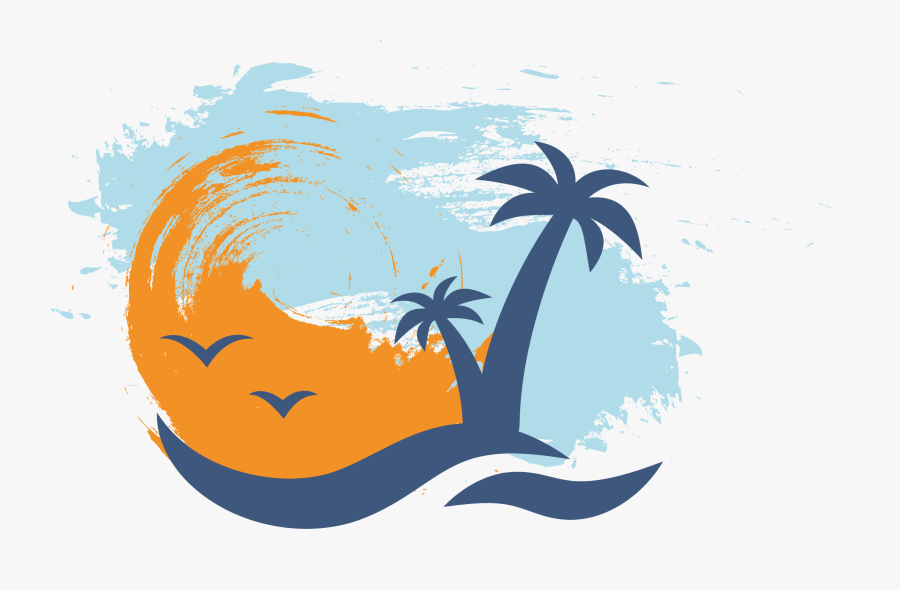 Euclidean Icon Palm Transprent - Sunset Beach Logo Png, Transparent Clipart