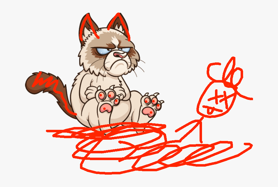 Transparent Grumpy Cat Png - Cartoon, Transparent Clipart