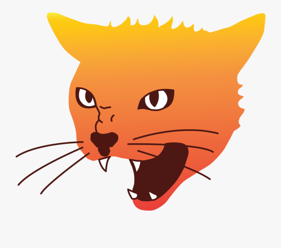 Clip Art Angry Cat Face - Angry Cat Vector Png, Transparent Clipart