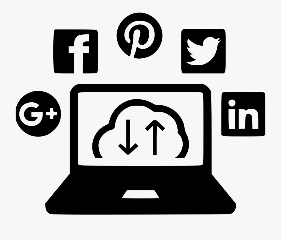 Social Media Cloud Svg - White Digital Marketing Icon Png, Transparent Clipart