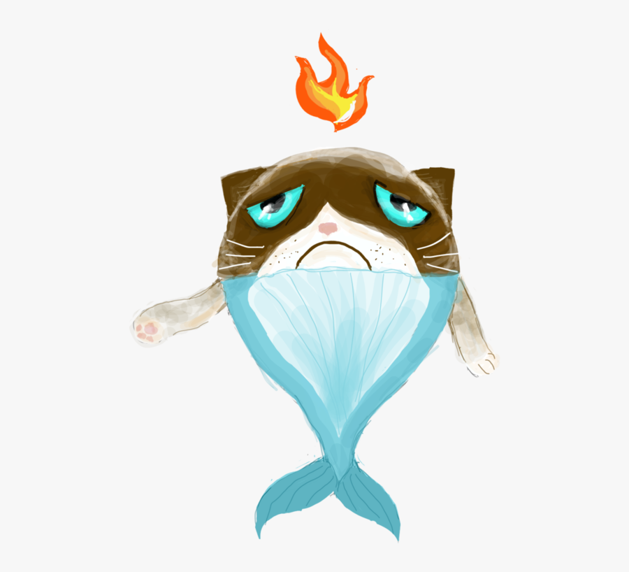 Grumpywhalecat - Cartoon, Transparent Clipart
