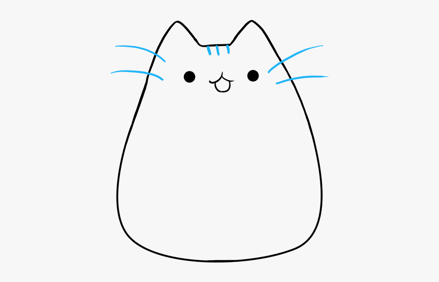 How To Draw Pusheen The Cat Cartoon Cat Drawing Outline Free