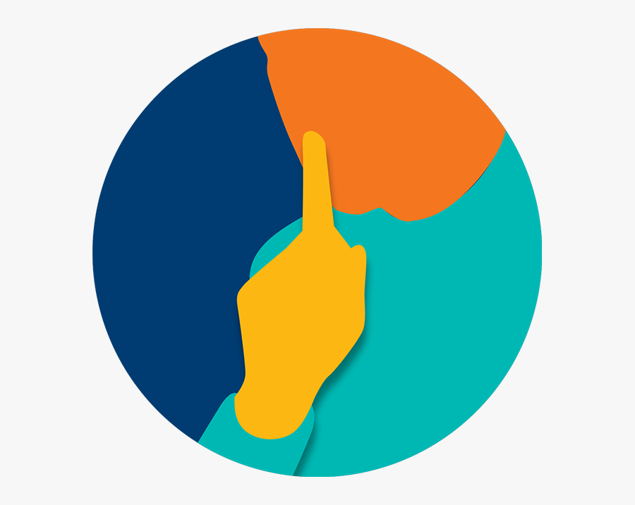 A Person Holding A Finger To Their Mouth To Silently - Circle, Transparent Clipart