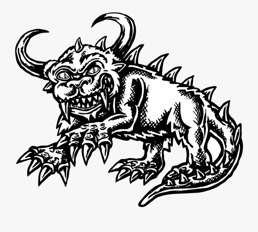 Hodag Black And White, Transparent Clipart
