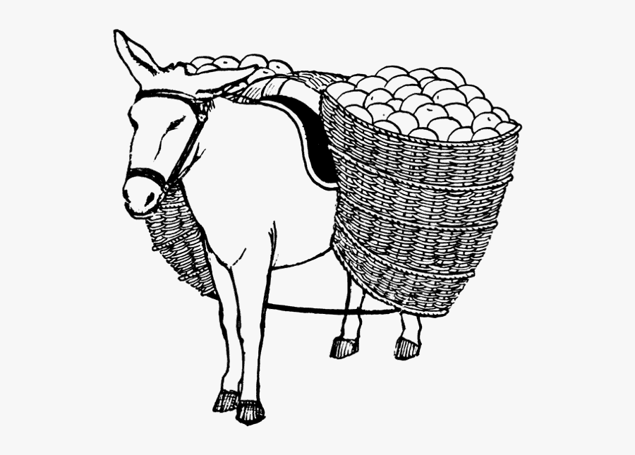 Horse Carrying Load Drawing, Transparent Clipart