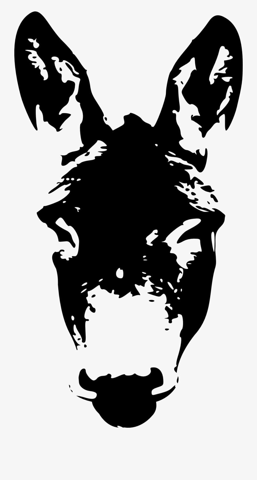 Donkey Face Head Free Picture - Black And White Donkey Head, Transparent Clipart