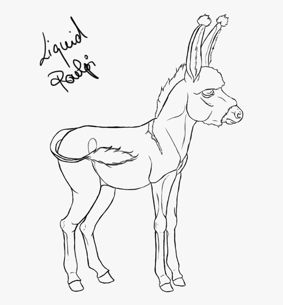 Drawing Donkey Line Transparent Png Clipart Free Download - Cartoon, Transparent Clipart