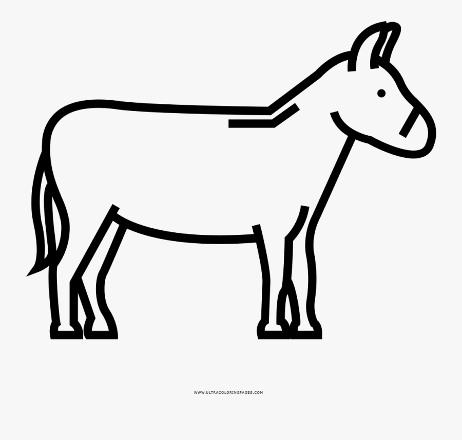 Donkey Coloring Page, Transparent Clipart