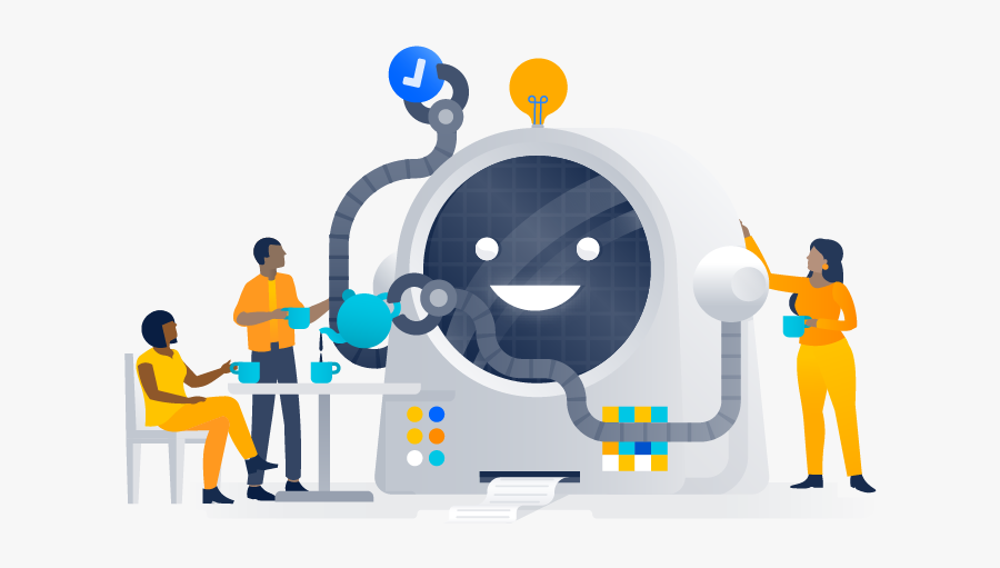 Illustration Of Team Working On Happy Robot Machine - Emotional Intelligence And The Future, Transparent Clipart