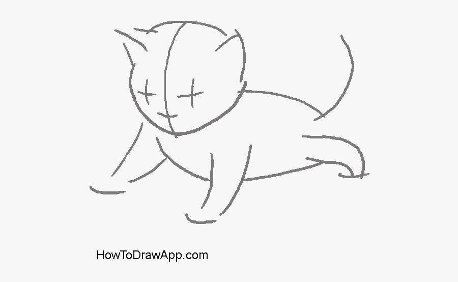 Drawing A Kitten - Line Art, Transparent Clipart