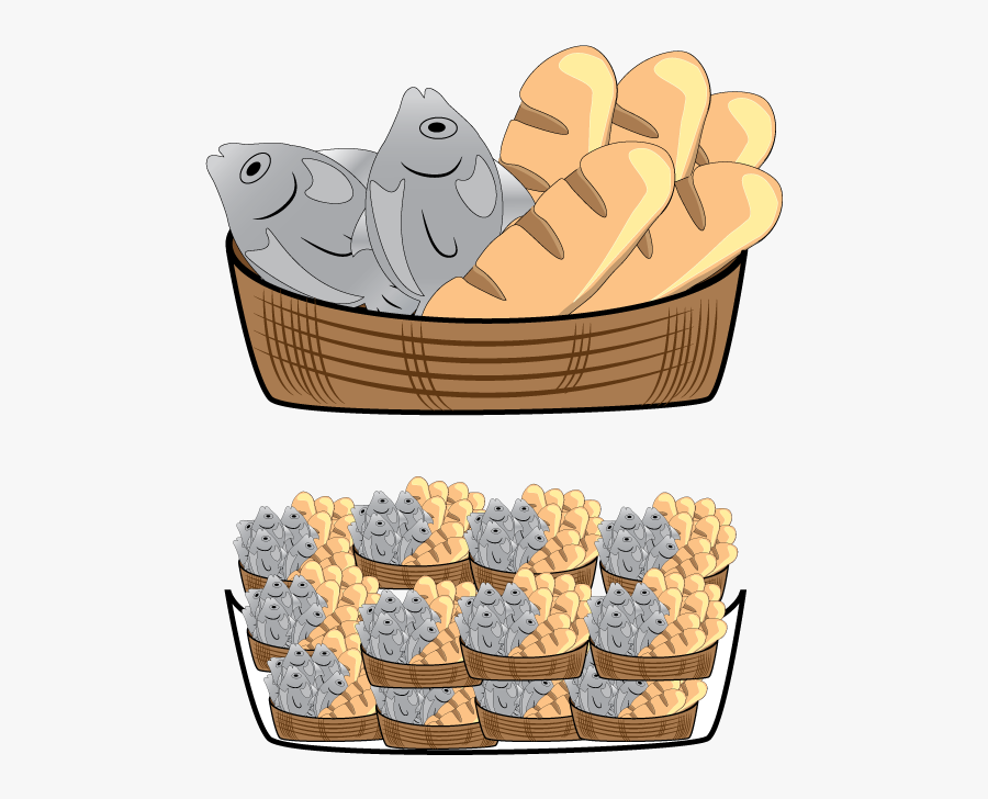 I Can Help Others Be Happy By - Basket With Bread And Fish, Transparent Clipart