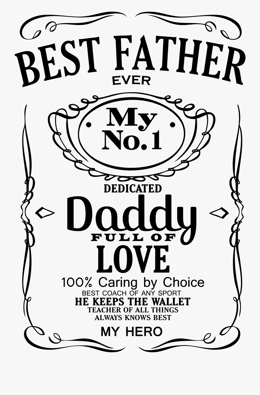 Fathers Day Jack Daniels - Poster, Transparent Clipart