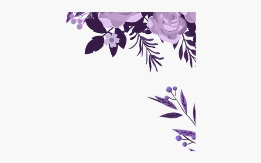 Purple Flower Border Png, Transparent Clipart