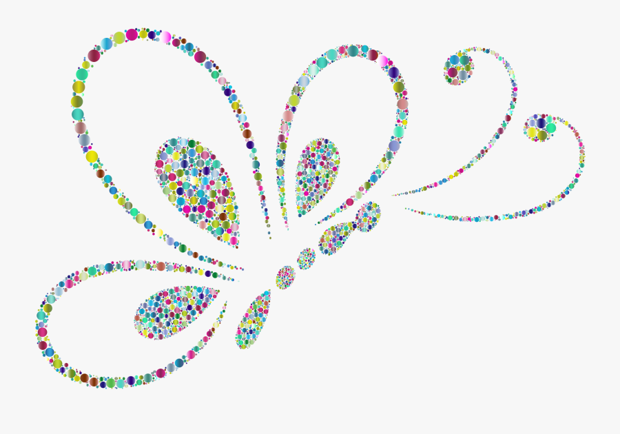 Prismatic Circles Butterfly Line Art 2 4 Clip Arts - Wall Drawing Pictures Butterflies, Transparent Clipart
