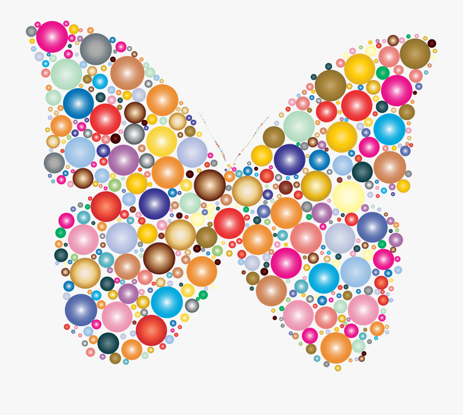 Colorful Circles Butterfly 2 Clip Arts - Circles Butterfly, Transparent Clipart