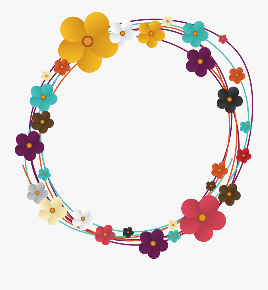 Colorful Vector Circle - Flower Vector Circle Png, Transparent Clipart