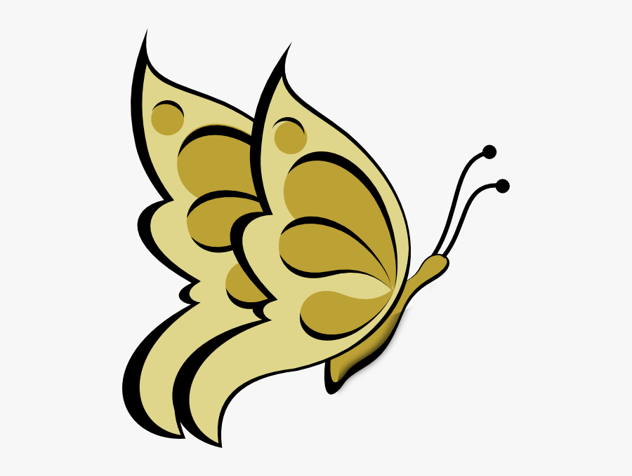 Light Gold Clip - Butterfly Clip Art, Transparent Clipart